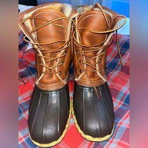 Men’s Bean Boots, 8”Shearling-lined Insulated, size 10